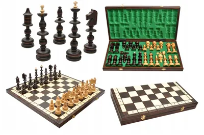Produktbild von Exklusives Old-Polish Style Schachspiel 58x58cm Handgefertigtes Holz Schachset