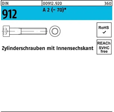 Produktbild von Reyher  912 V2a I6KT.Schraube 10x170 (50 Stück)
