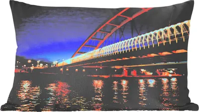 Produktbild von MuchoWow® Zierkissen Sofakissen Wohnzimmer Dekokissen 50x30 cm Wasser - Utrecht - Brücke - Wohnzimmerdekoration - Polster mit Photo