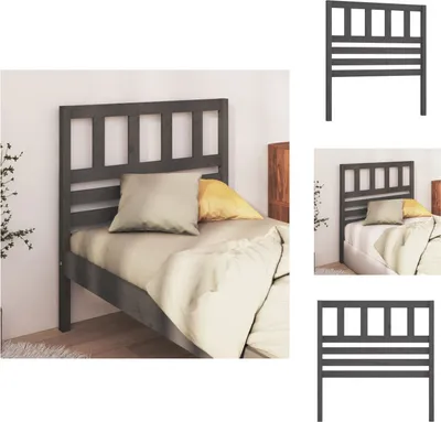Produktbild von vidaXL Kopfteil Grau 81x4x100 cm Massivholz Kiefer -  Kopf- & Fußenden