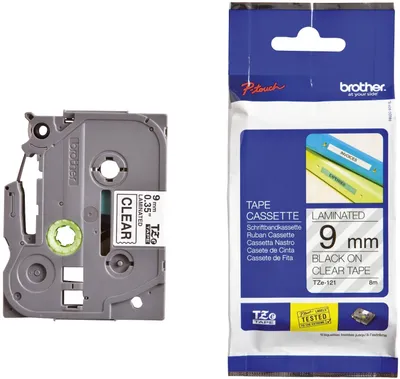 Immagine prodotto di Brother Nastro laminato lucido nero su trasparente, nastro per etichettatura da 9 mm TZ