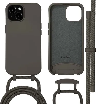 Obrázek produktu pro imoshion Barevný zadní kryt s odnímatelným řetízkem na mobil a MagSafe iPhone 15 – Black Coffee