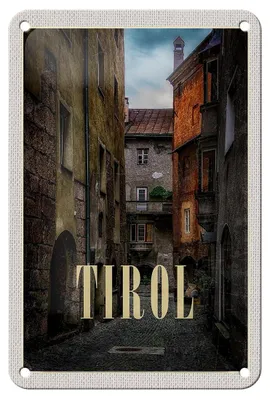 Produktbild von Blechschild Reise 12x18cm Tirol Österreich Altstadt Mittelalter Schild