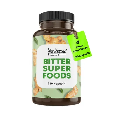 Produktbild von Bitterstoffe Kapseln 180 Bitterkräuter Kapseln aus 11 Kräutern Löwenzahn, Schafgarbe, Ingwer, Kurkuma