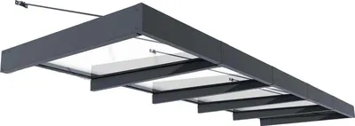Zdjęcie produktu dla Palram - Canopia Metal Canopy Sophia Clear XL 4714 Anthracite 471x140x17 cm