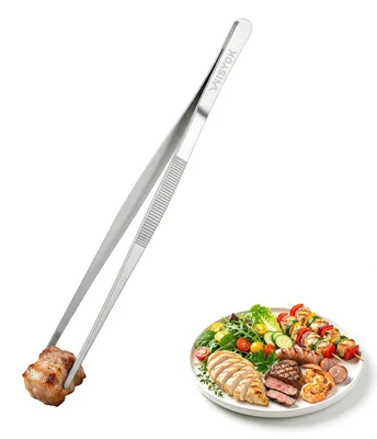 Küchenpinzette 30 cm, 304 Edelstahl, spitz, silber