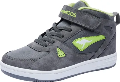 A single high-top sneaker is shown against a white background.