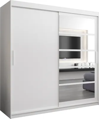 Zdjęcie produktu dla Minio, szafa "Roma 1", szafa z drzwiami przesuwnymi, 200 cm, kolor biały