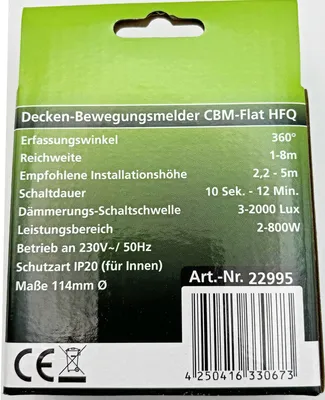 Produktbild von ChiliTec Decken-Bewegungsmelder Aufputz 360° HF Technik