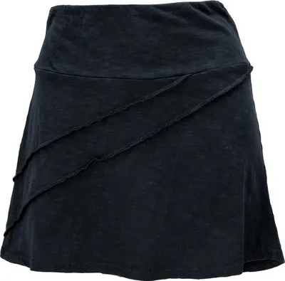Produktbild von Bequemer Minirock mit Overlock - Schwarz, Damen, Baumwolle, Größe: S