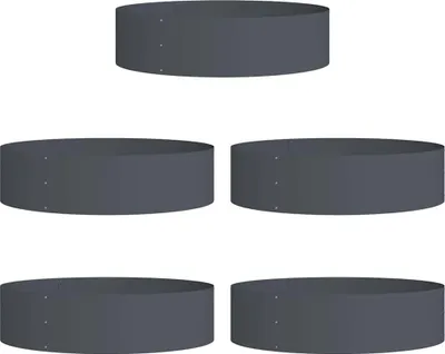 Imagen del producto de vidaXL Aro para plantas, 5 unidades, color antracita, 80 x 80 x 20 cm