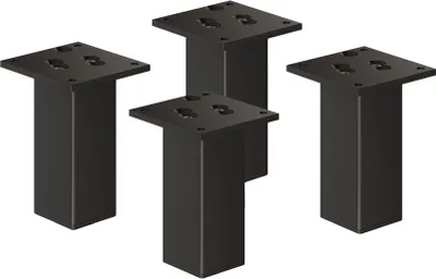 Produktbild von 4er Set sossai Aluminium Möbelfüße 150mm in Schwarz Schrankfüße Sockelfüße