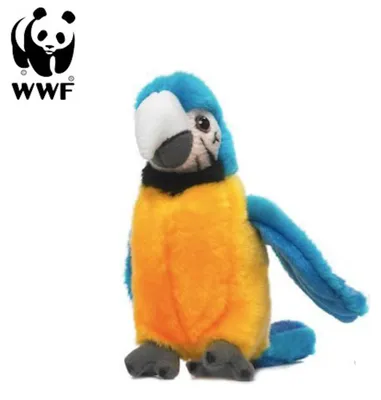 Obrázok produktu pre WWF plyšová hračka papagáj žltoprsý (so zvukom, 14 cm) realistická plyšová hračka
