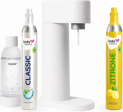 Produktbild von Sparangebot: Woody Wassersprudler (Weiß) + CO2-Zylinder Zitrone