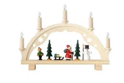 Obrázok produktu pre Sviečkový oblúk Father Christmas farebný s osvetlením výška=27cm NOVINKA