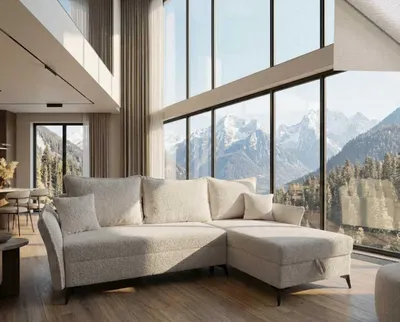 Produktbild von Cammarata Nordelo Universal-Ecksofa, links/rechts, 182x262x100 cm, Schlaffunktion 150x240 cm, Jaguar-Stoff 01 Weiß