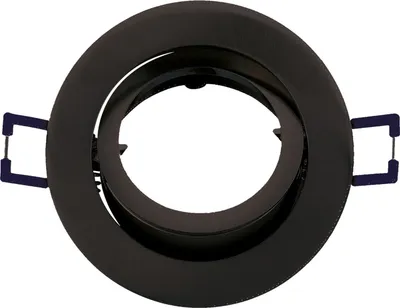 Produktbild von Braytron Einbaurahmen Einbaustrahler Fassung schwenkbar Rund Aluminium gebürstet MR16 Schwarz Lochmaß Ø68mm