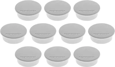Produktbild von magnetoplan Discofix Rundmagnet "color" Durchmesser: 40 mm grau 10 Magnete
