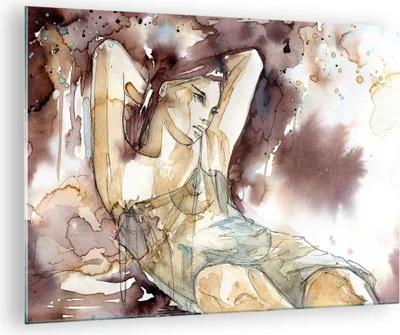 Produktbild von Bilder auf glas - Frau Modell - 70x50cm - Glasbilder - Wandbilder - Bilder - Kunstdruck - zum Aufhängen bereit - Wanddekoration aus Glas - Glas Bilder - Wandbild auf Glas - Einteilig - GAA70x50-3552