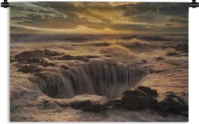 Produktbild von MuchoWow® Wandteppich Wandbehang Meer - Wasser - Steine 60x40 cm Tapisserie Dekoration Wandtuch - Wanddekorationen