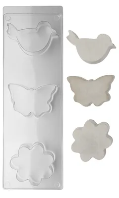 Produktbild von Gießform "Vogel, Schmetterling, Blume"