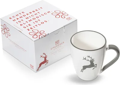 Immagine prodotto di Vetroceramica Gmundner Cervo grigio, Tazza da colazione Max (0,3 L)