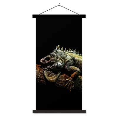 Produktbild von MuchoWow® Textilposter Tier - Zweig - Schwarz 90x180 cm mit schwarzem Rahmen - Dekoration Wohnzimmer