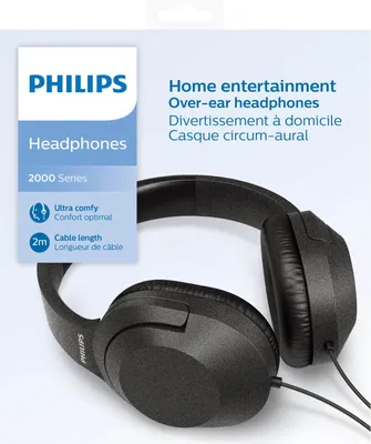 Zdjęcie produktu dla Philips TAH2005BK/00, Przewodowa, Muzyka/dzień powszedni, 20 - 20000 Hz, 185 g, Słuchawki, Czarny