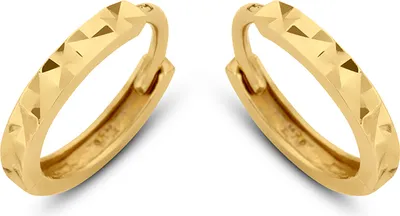 Produktbild von New Bling 9NBG-0058 - Gouden oorringen - 14 Karaat - Bewerkt - 11mm - Geel Goud