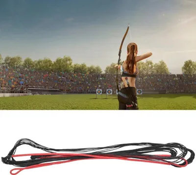 Zdjęcie produktu dla Nylonowa uniwersalna cięciwa łucznicza do łuku bloczkowego do polowań na łuki bloczkoweCzarnoczerwona 12 pasm 62