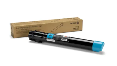 A Xerox toner cartridge and its packaging are shown on a white background.
