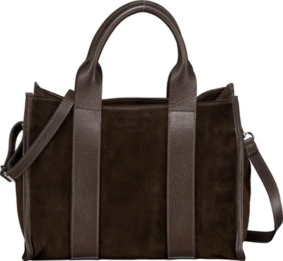 Produktbild von Hausfelder Manufaktur Handtasche Velours Braun 24.5