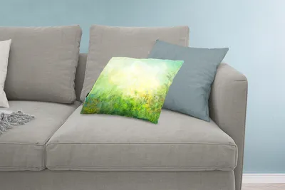 Produktbild von MuchoWow® Zierkissen Sofakissen Wohnzimmer Dekokissen 60x40 cm Gras - Sommer - Ölfarbe - Kopfkissen - Polster mit Foto