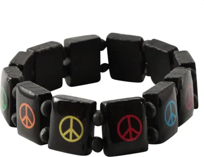 Produktbild von Holzarmband - Peace - schwarz 2