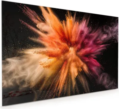 Produktbild von Küchenrückwand Spritzschutz Glas mit Motiv Farbenexplosion 40 x 40 cm