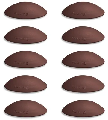 Produktbild von Bumms Türstopper für Boden und Wand, Braun, selbstklebend, kein Bohren erforderlich [10 Stück] - Ø 60 mm - Gummi-Wandstopper zum Schutz von Wänden - Türstopper, Türgriffschutz für Wände