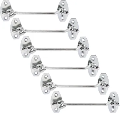 Produktbild von Alberts 6 x Sturmhaken, 120 mm lang mit Ösen, Dickschichtschutz, galvanisch verzinkt