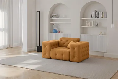 Produktbild von Sessel Designersessel CHANTAL in Stoff Moly Orange