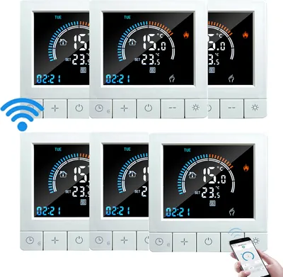 Obrázok produktu pre 6X programovateľný digitálny termostat s detskou poistkou, WiFi LCD izbový termostat NTC senzor, 16A elektrické vykurovanie, teplá podlaha, podlahové vykurovanie pod omietku, nástenný termostat vnútorný teplomer, biely