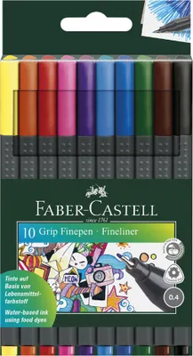 Produktbild von FABER-CASTELL Fineliner GRIP FINEPEN 10er Kartonetui