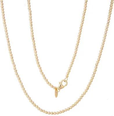 Produktbild von 585er Gelbgold Collierkette Ankerkette mit diamantierten Kugeln
