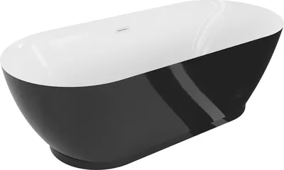 Immagine prodotto di Mexen Roxy vasca da bagno freestanding 180 x 85 cm, bianca/nera, troppopieno bianco - 51201808575-20