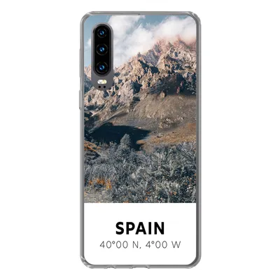 Produktbild von MuchoWow® Handyhülle Schutzhülle Hülle für Huawei P30 Spanien - Berge - Sommer Silikon Softcase Handy Hülle - Kartenbesitzer
