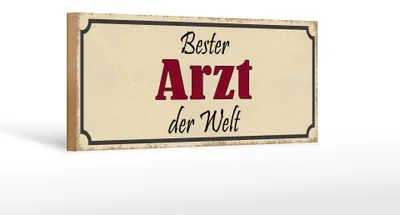 Produktbild von Holzschild Spruch 27x10cm bester Arzt der Welt Arbeit