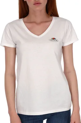 Produktbild von Fruit of the Loom Damen T-Shirt mit V-Ausschnitt mit Vintage-Logo Farbe: weiß (weiß 30) Größe: XL