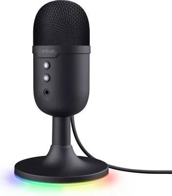 Produktbild von Trust Gaming GXT 236 Yami USB Streaming Mikrofon PC Podcast Twitch Discord ASMR YouTube 5, Kondensator Gaming Mikrofon Nierencharakteristik, Stummschaltung, RGB Beleuchtung - Schwarz