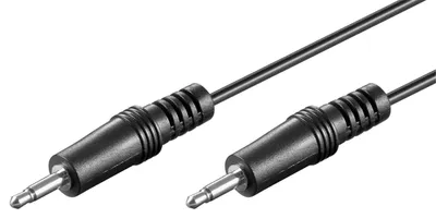 Obrázek produktu pro Goobay 50460 Audio propojovací kabel AUX, 3,5 mm stereo, 1,5 m, černý - konektor jack 3,5 mm (2-pin, mono) > konektor jack 3,5 mm (2-pin, mono)