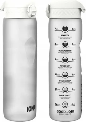 Produktbild von ION8 Motivationsflasche mit Messung Wasserflasche 1000 ml Eis
