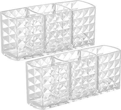 Produktbild von Famanu Make-uporganizer aus Acryl - 3 Fächer, transparent