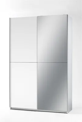 Produktbild von Kleiderschrank "Fred II" Weiß / Spiegel